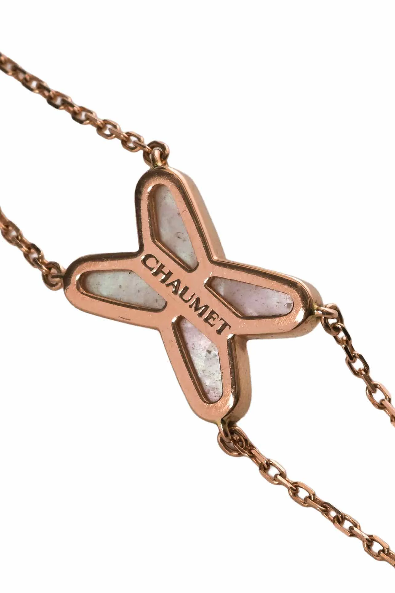 Chaumet 18K Rose Gold, Mother of Pearl & Diamond Jeux de Liens Bracelet - Image 4