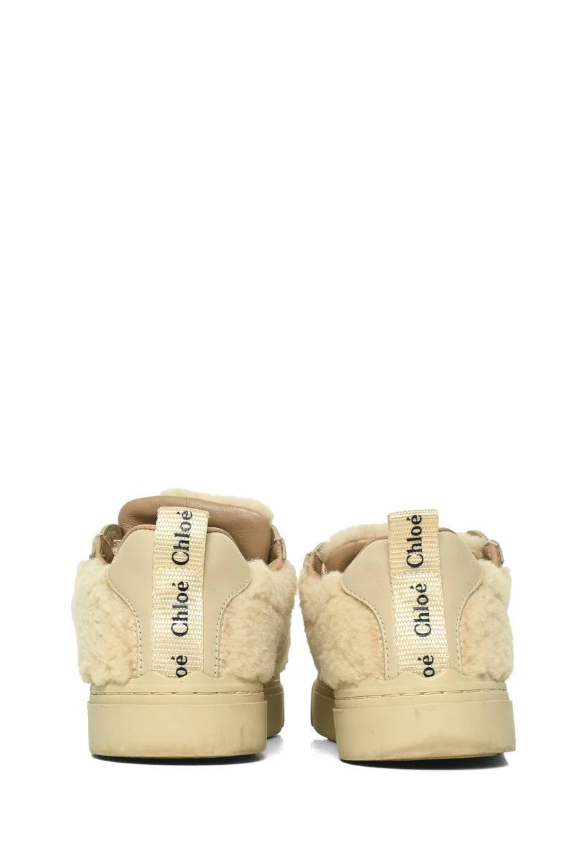 Chloe Size 35 Lauren Shearling Sneakers - Image 4