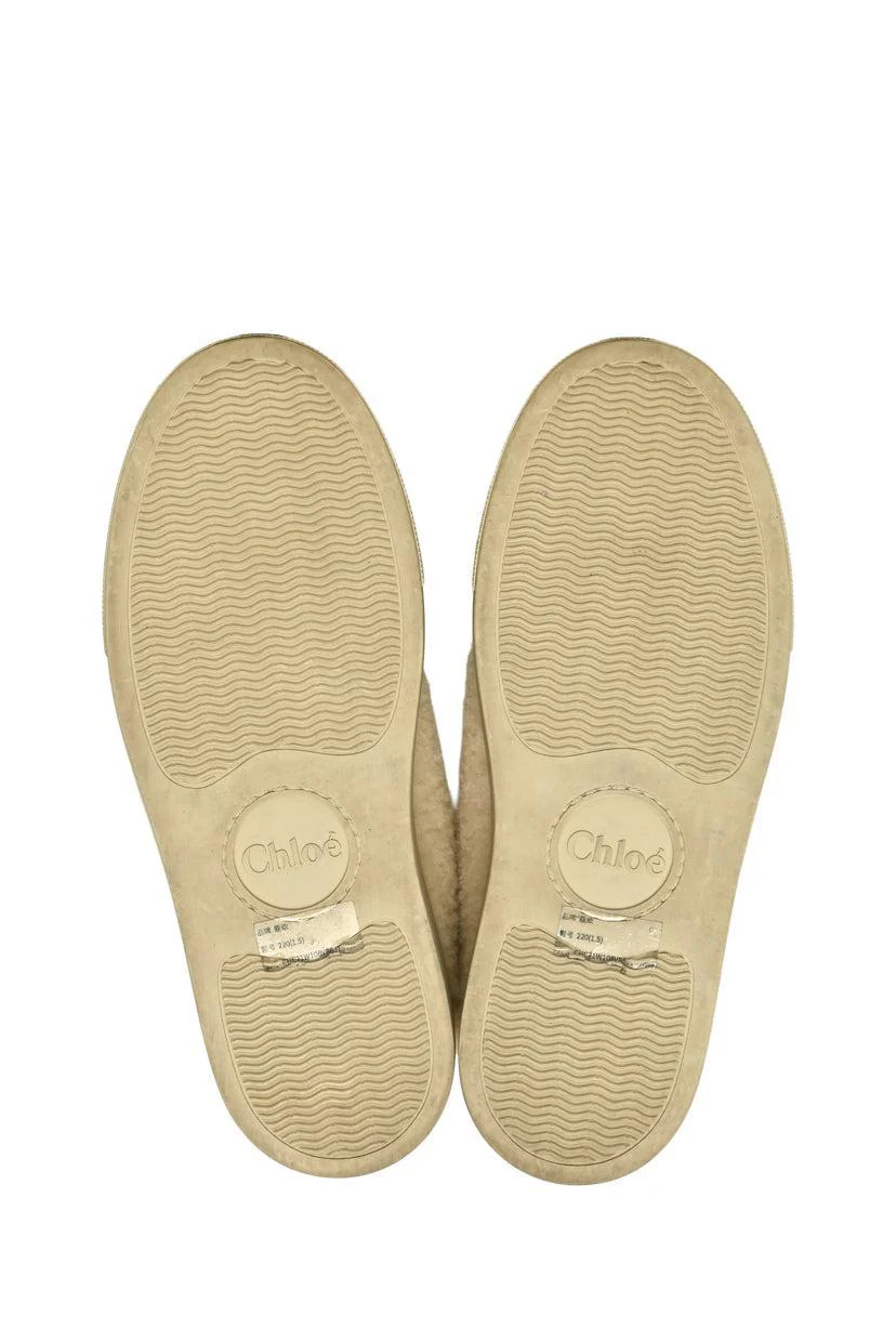 Chloe Size 35 Lauren Shearling Sneakers - Image 5
