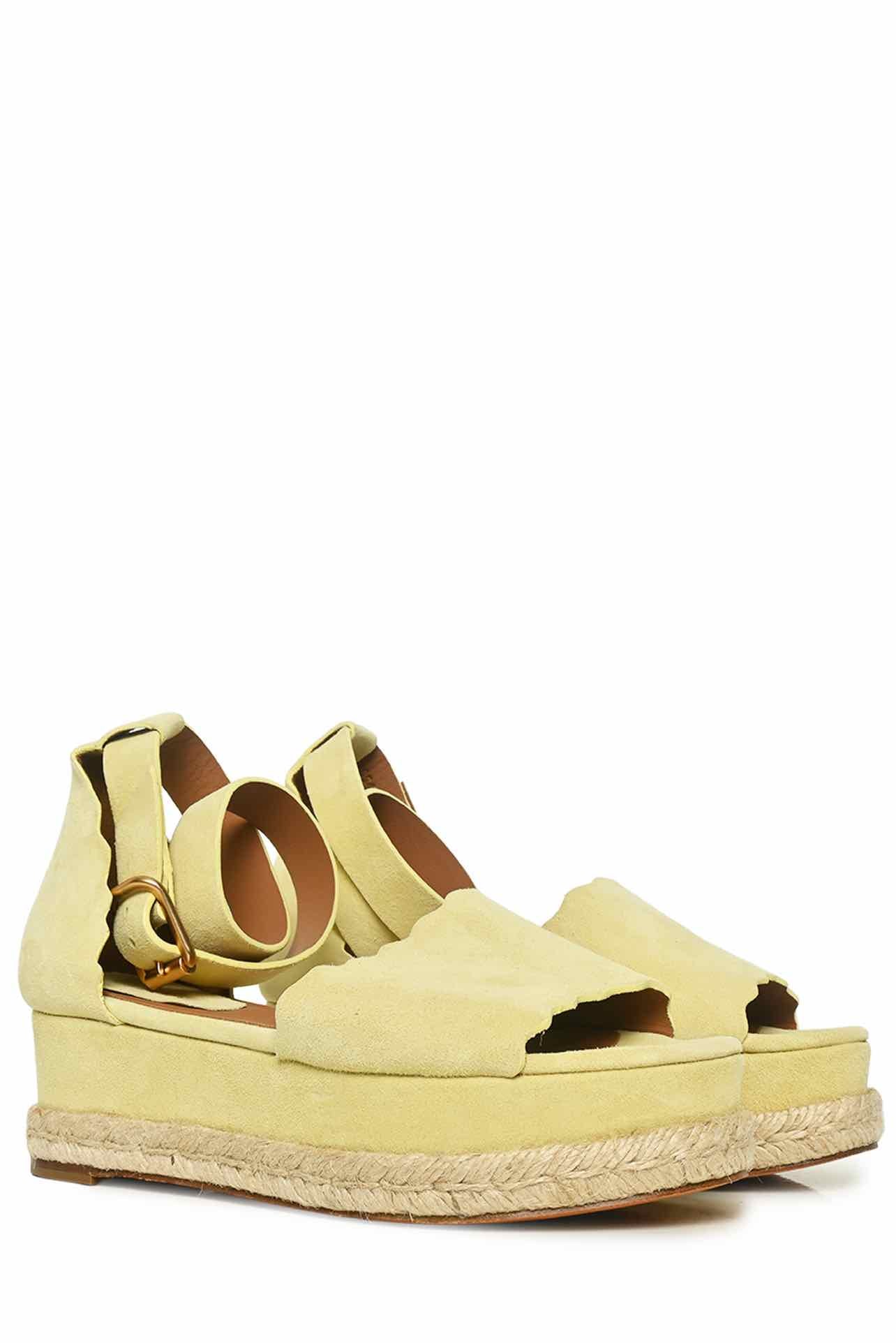 Chloe Size 36 Suede Lauren Espadrille Sandals - Image 2