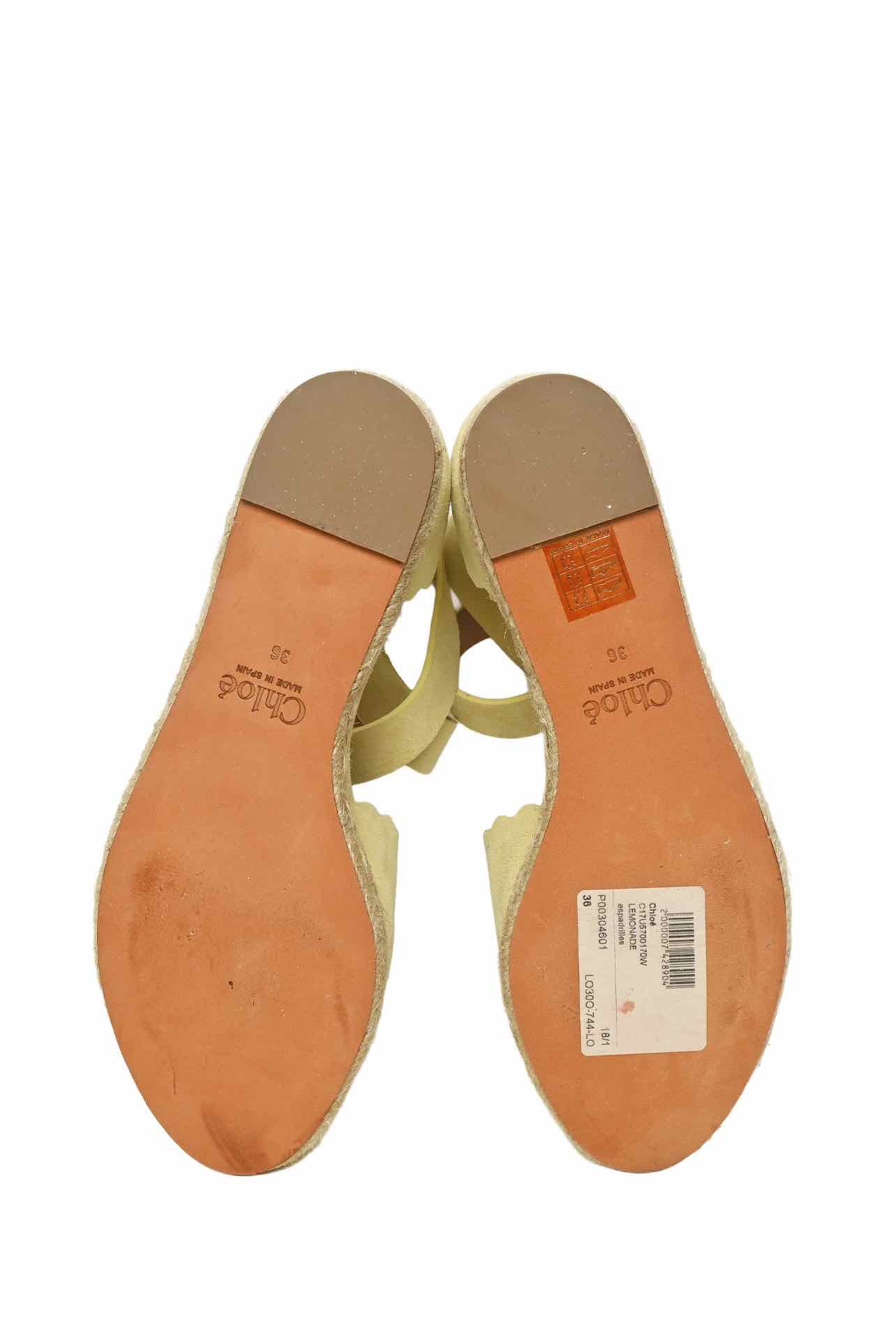 Chloe Size 36 Suede Lauren Espadrille Sandals - Image 5