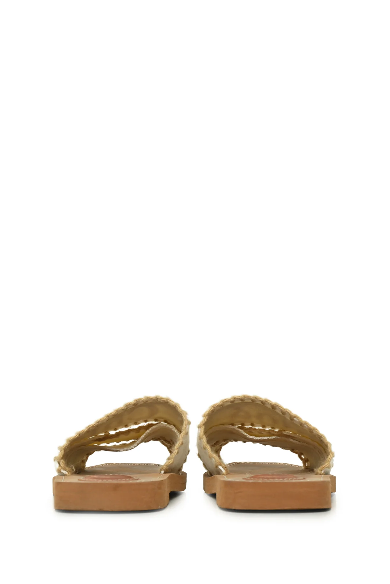 Chloe Size 37 Canvas Woody Flat Mule Sandals - Image 4