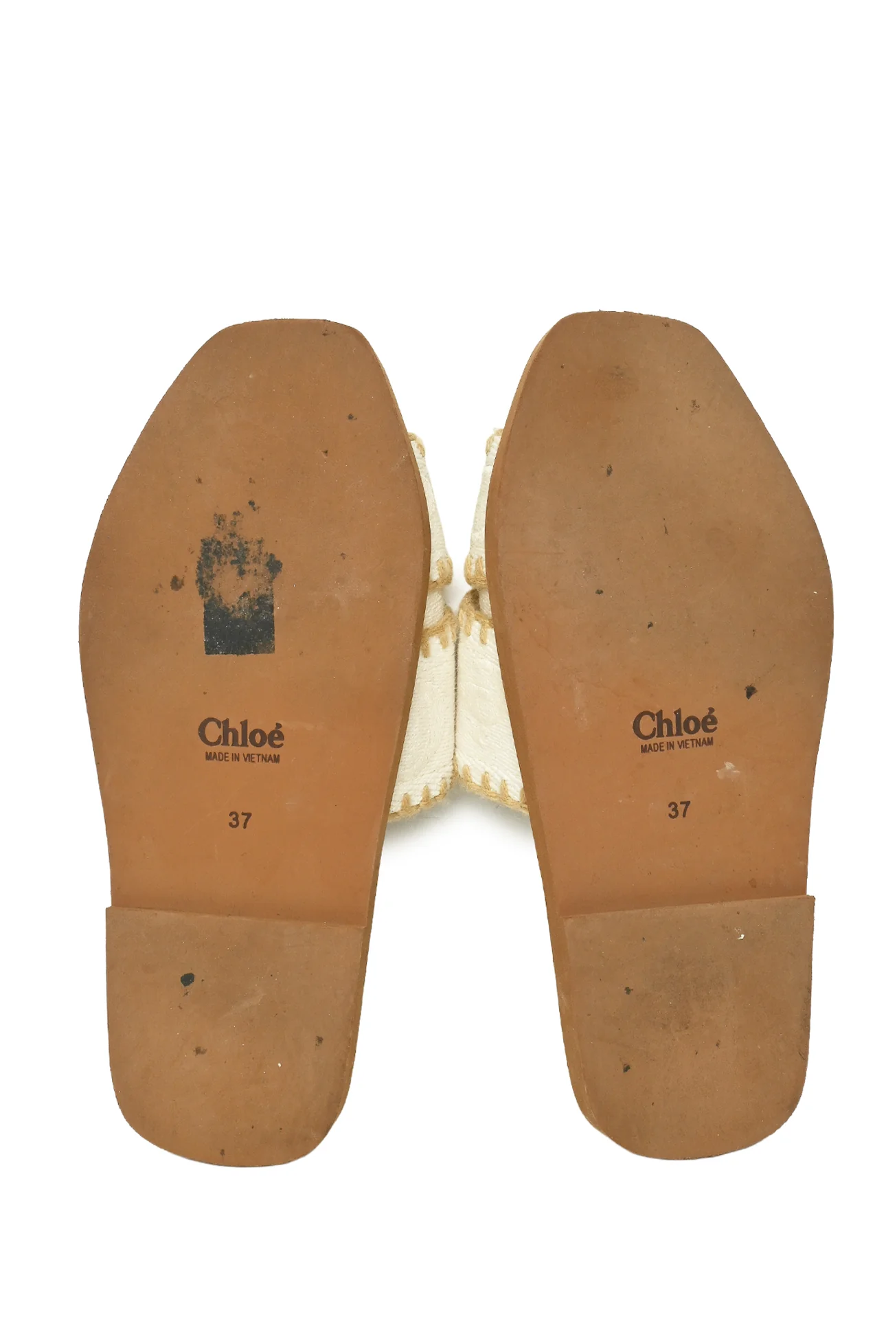 Chloe Size 37 Canvas Woody Flat Mule Sandals - Image 7