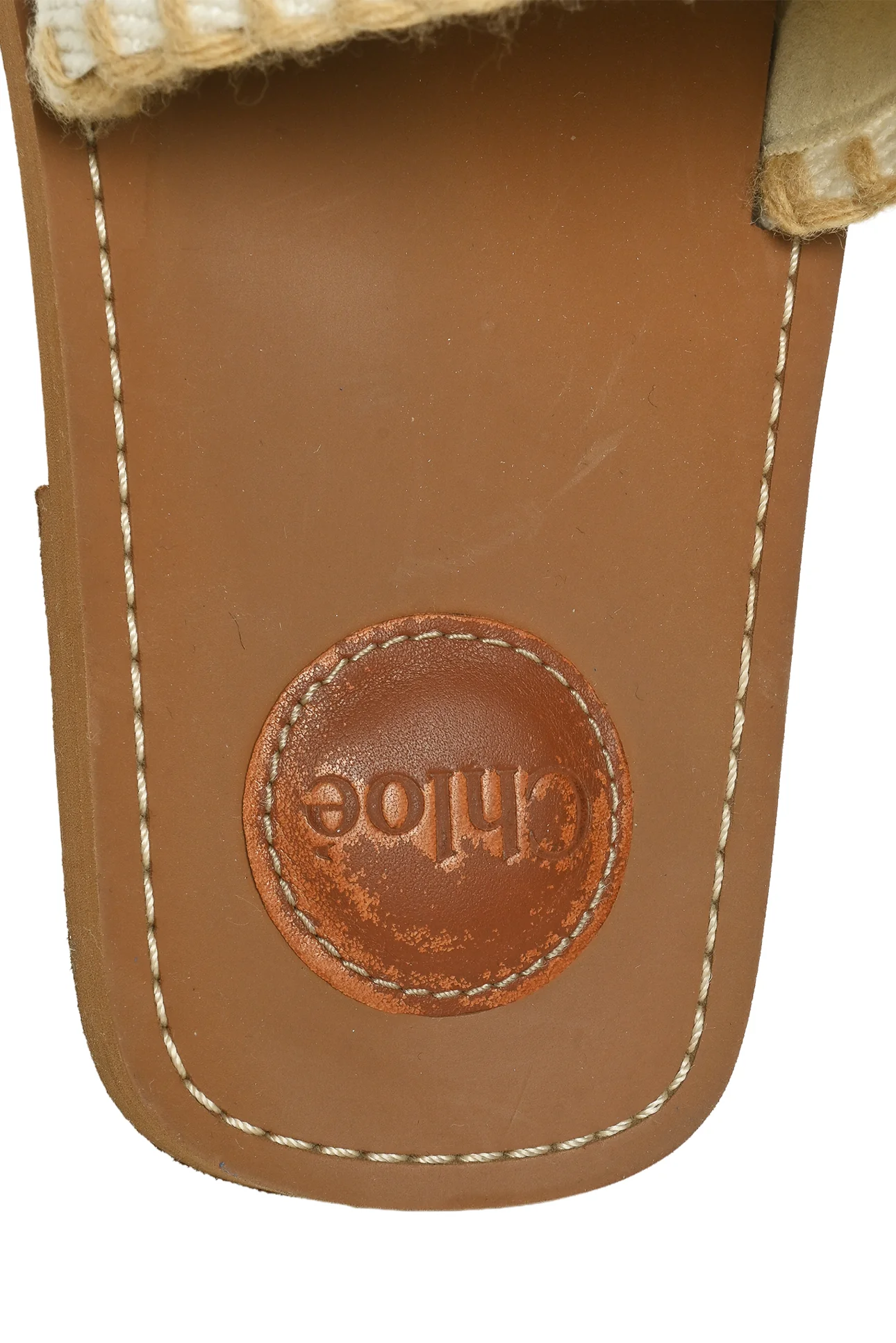 Chloe Size 37 Canvas Woody Flat Mule Sandals - Image 8