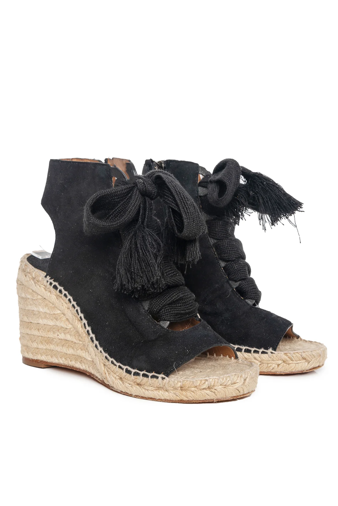 Chloe Size 37 Peep Toe Lace Up Wedge Sandals - Image 2