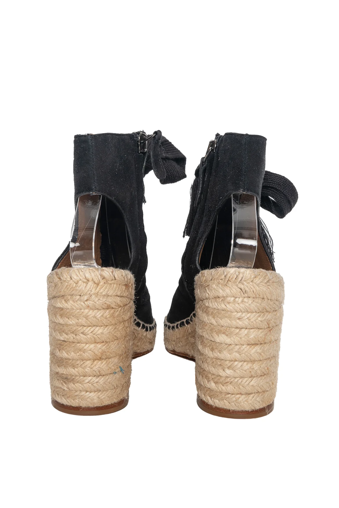Chloe Size 37 Peep Toe Lace Up Wedge Sandals - Image 4