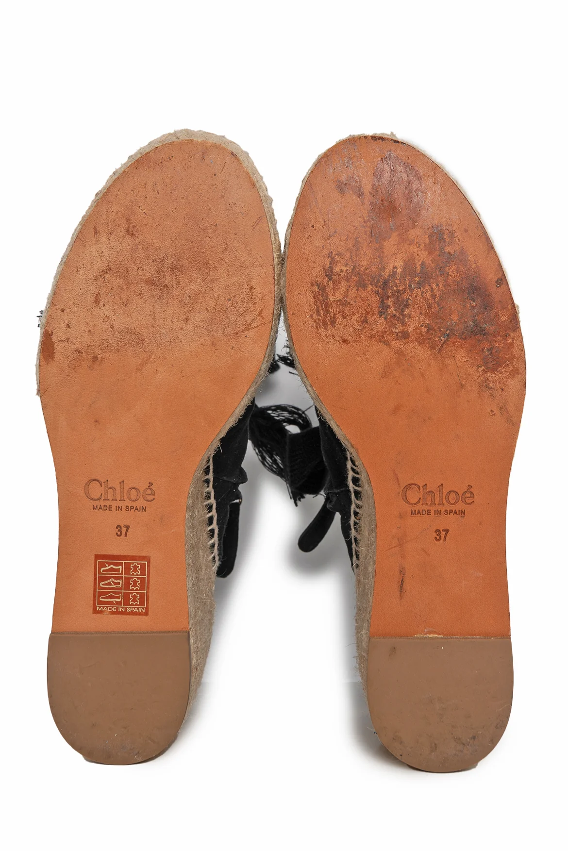 Chloe Size 37 Peep Toe Lace Up Wedge Sandals - Image 5