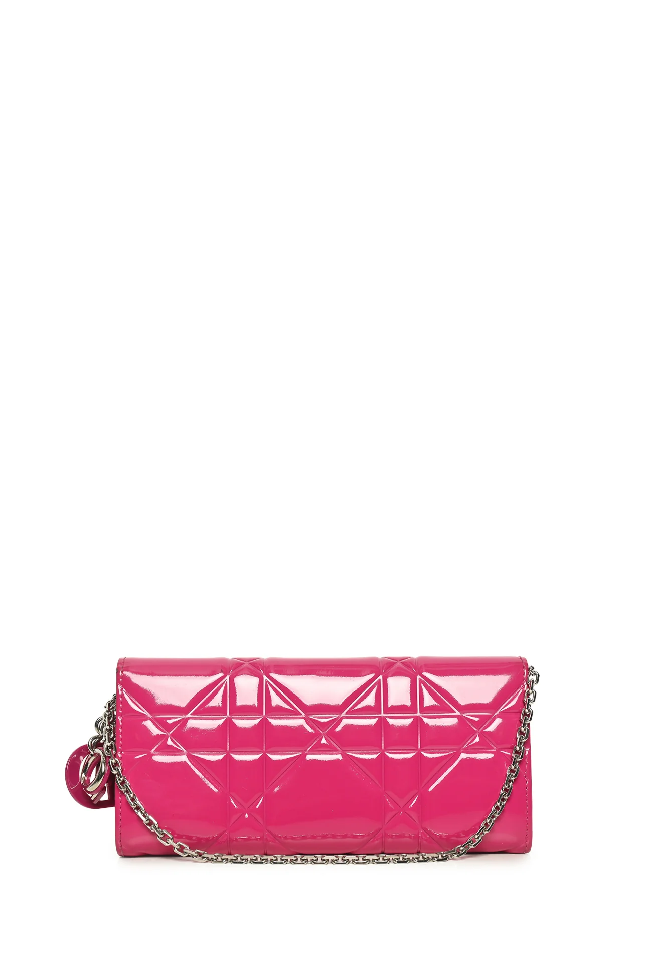Christian Dior 2014 Patent Cannage Lady Dior Rendezvous Wallet on Chain - Image 2