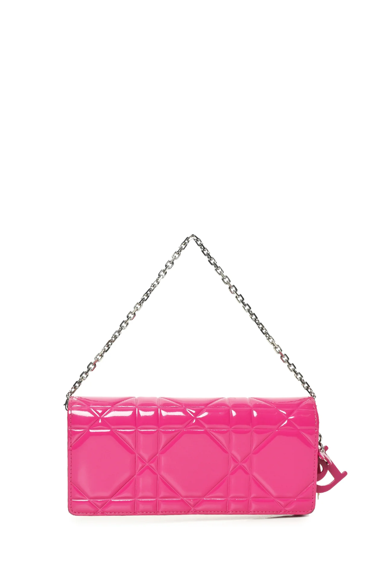 Christian Dior 2014 Patent Cannage Lady Dior Rendezvous Wallet on Chain - Image 4