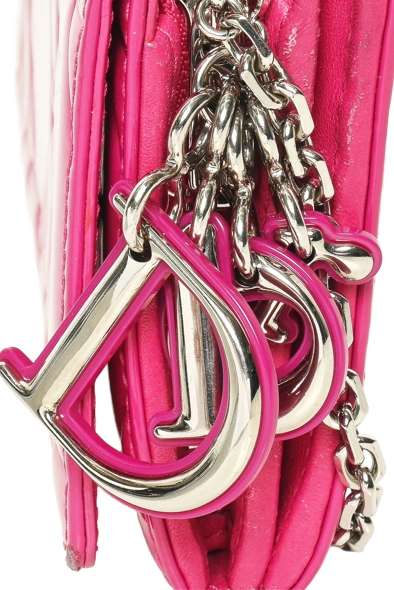 Christian Dior 2014 Patent Cannage Lady Dior Rendezvous Wallet on Chain - Image 5