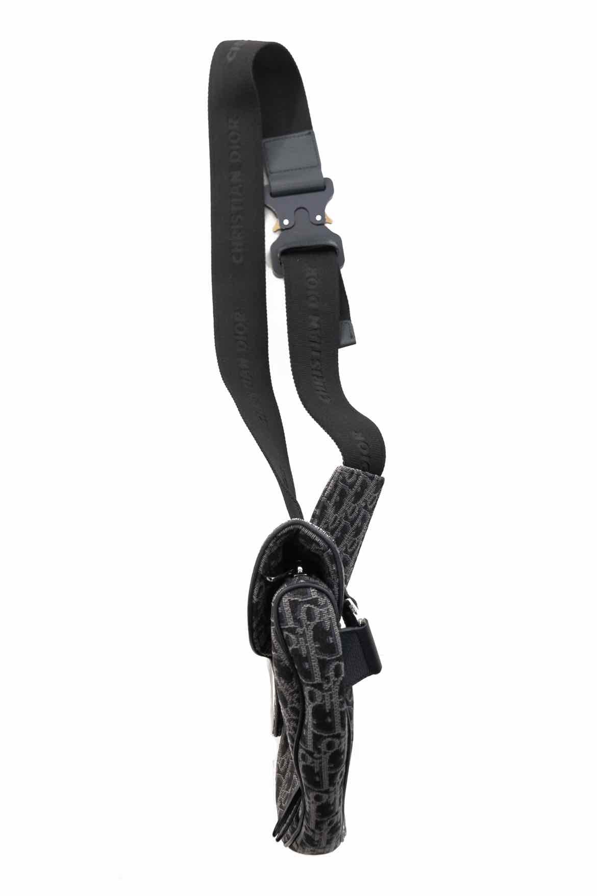 Christian Dior Oblique Jacquard Crossbody Saddle Bag - Image 3