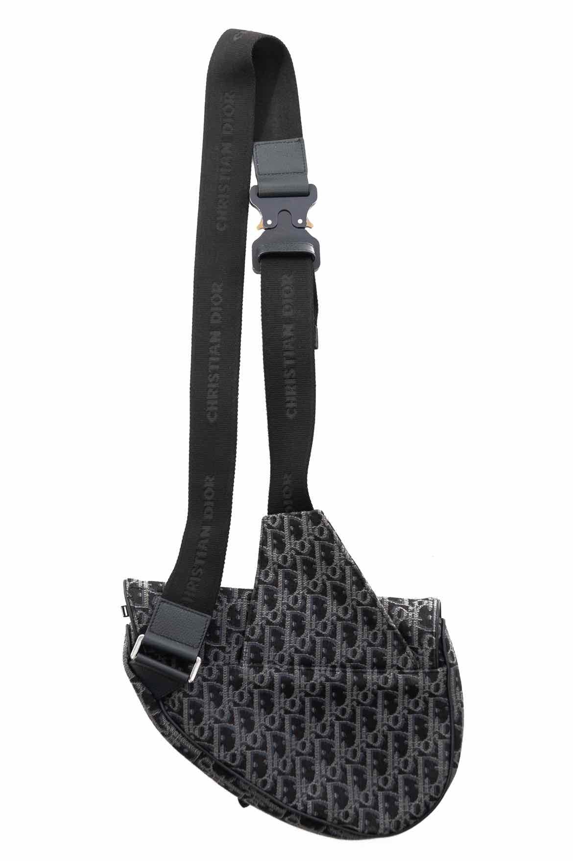 Christian Dior Oblique Jacquard Crossbody Saddle Bag - Image 4