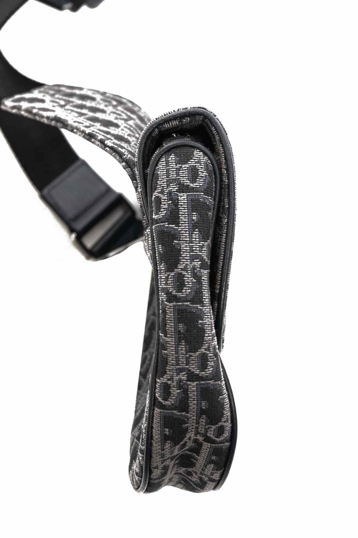 Christian Dior Oblique Jacquard Crossbody Saddle Bag - Image 5