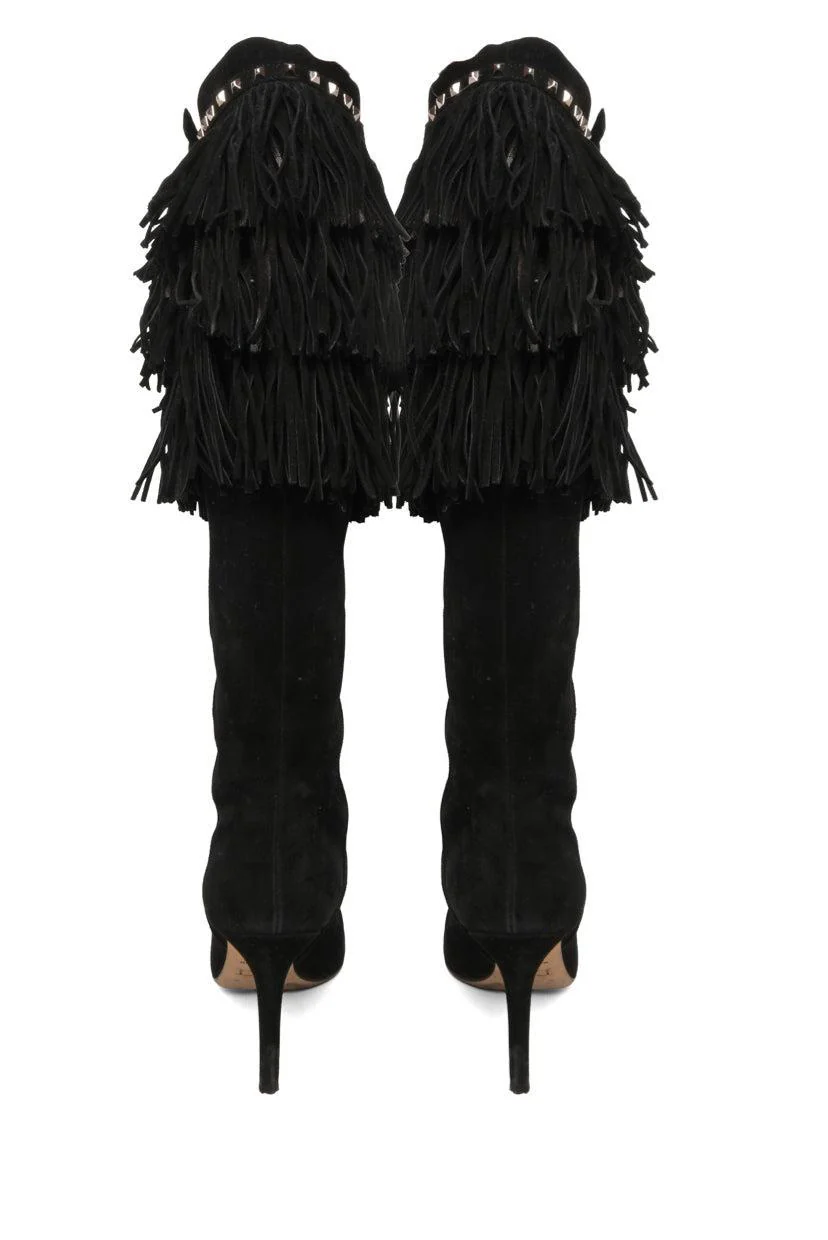 Christian Dior Size 36 Suede Fringe Knee High Boots - Image 4