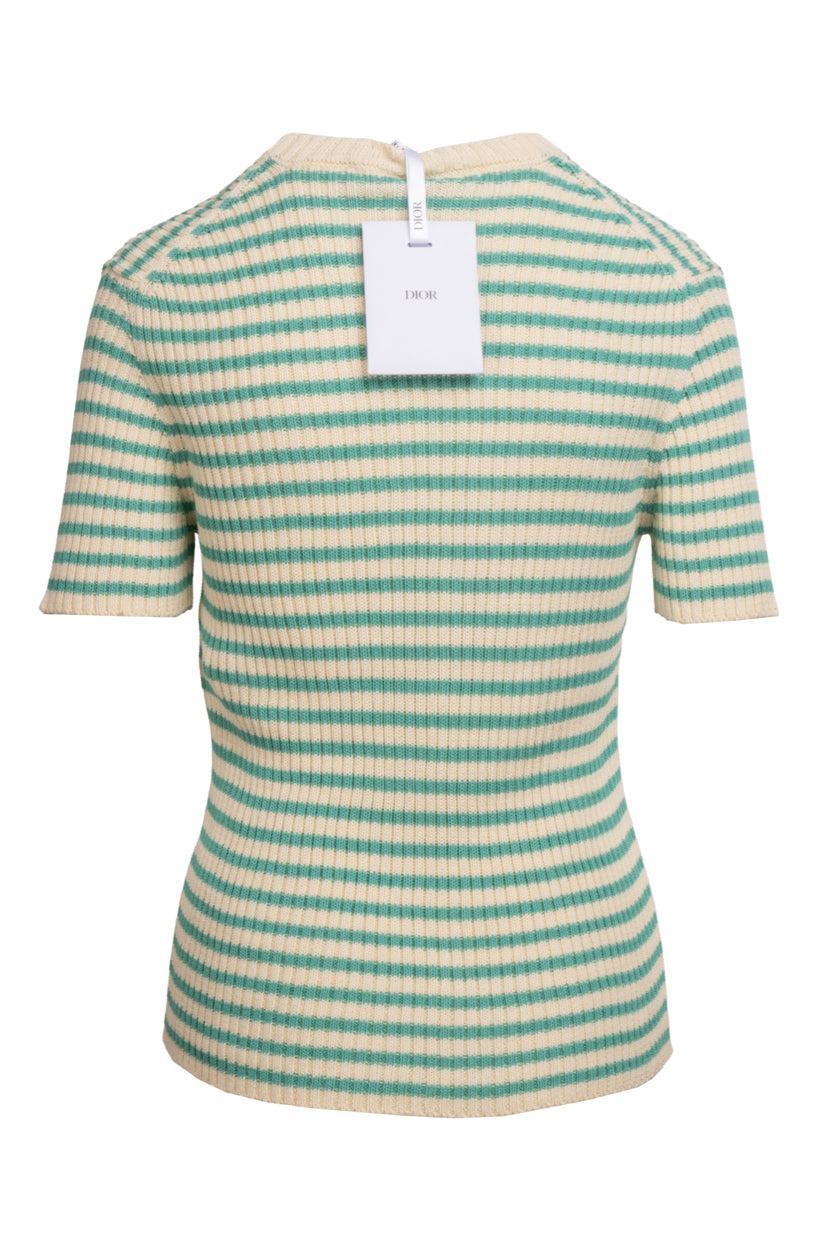 Christian Dior Size 42 Knit Logo Short Sleeve Pullover Sweater - Image 2