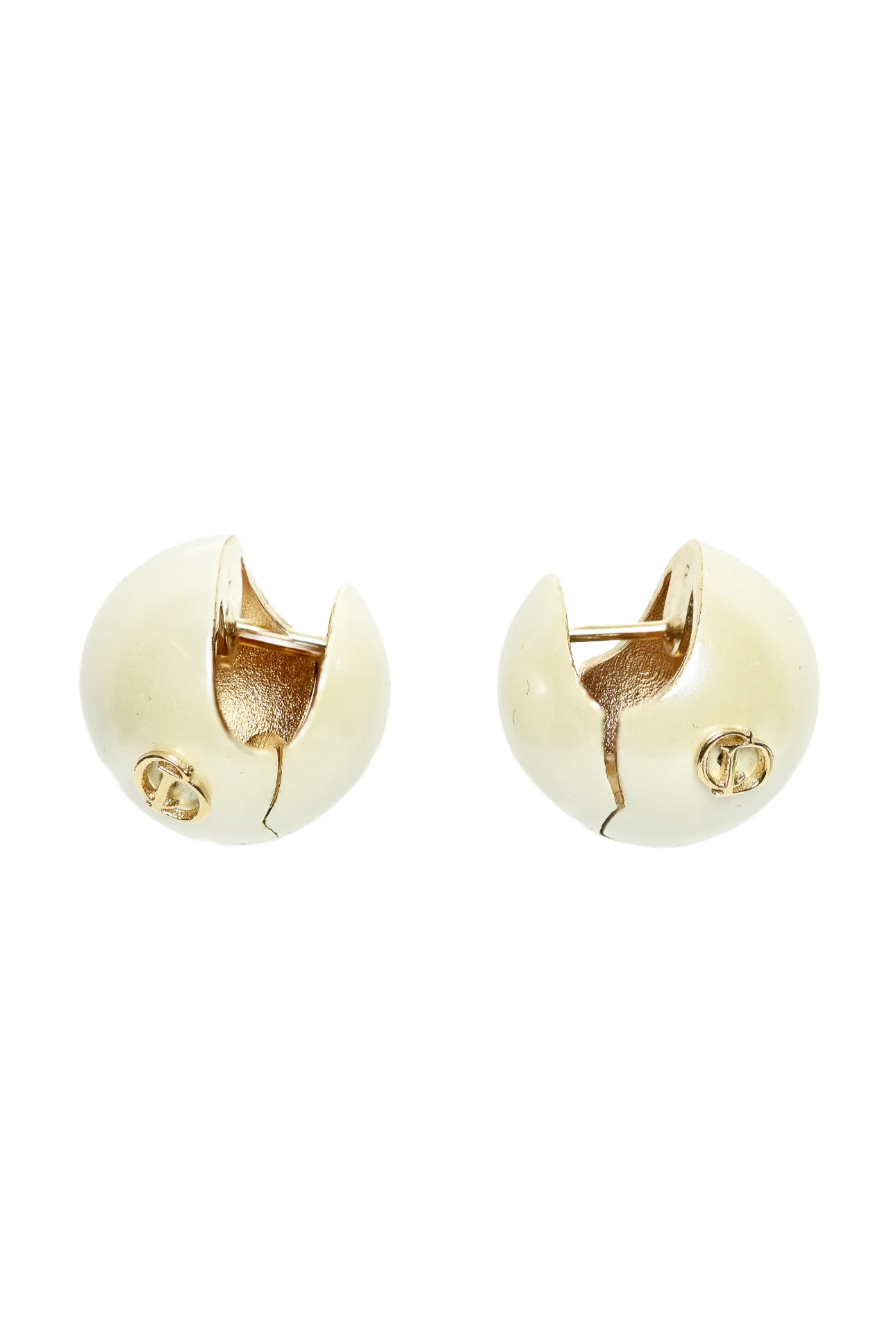 Christian Dior Sphere CD Logo Huggie Earrings