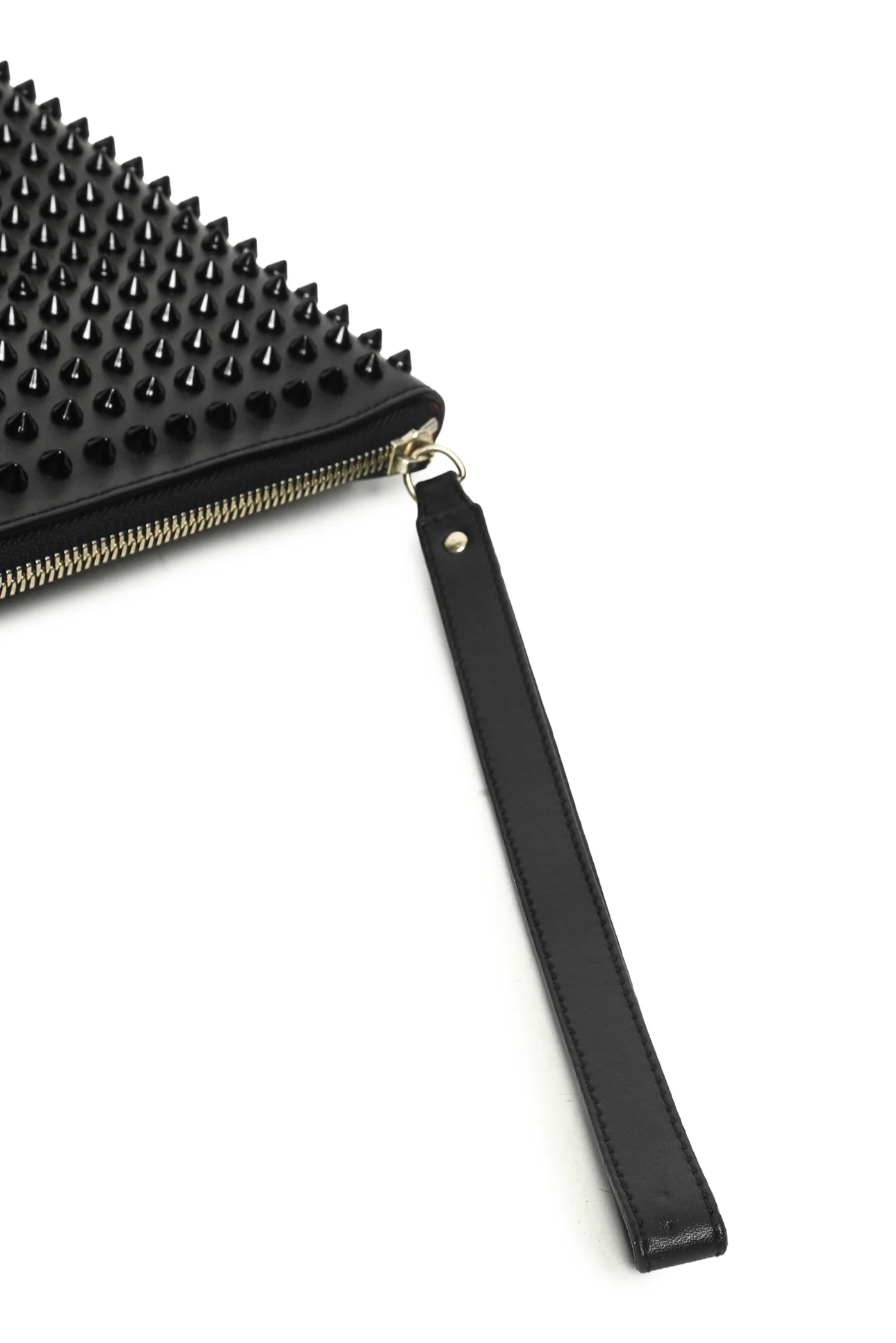 Christian Louboutin Leather Spiked Clutch Wristlet - Image 6