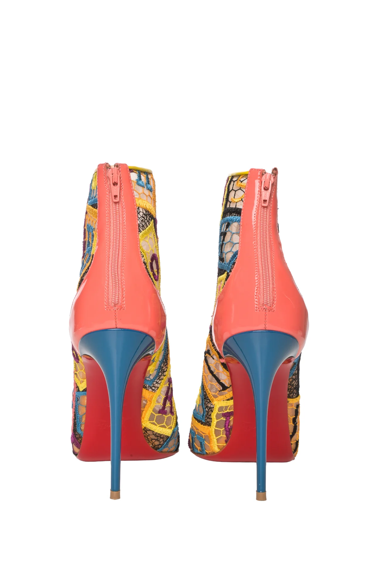 Christian Louboutin Size 37 Mesh Letter Embroidered Booties - Image 4