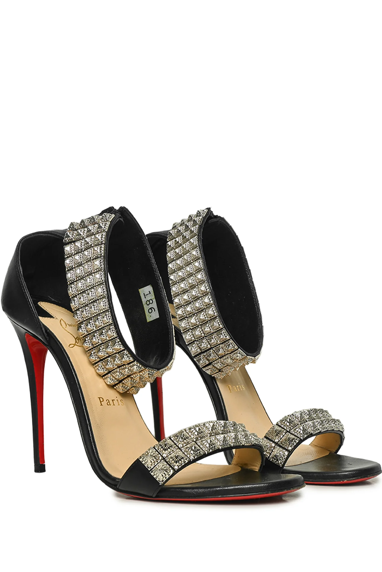 Christian Louboutin Size 38.5 Nappa Priyadora Studded Sandals - Image 2