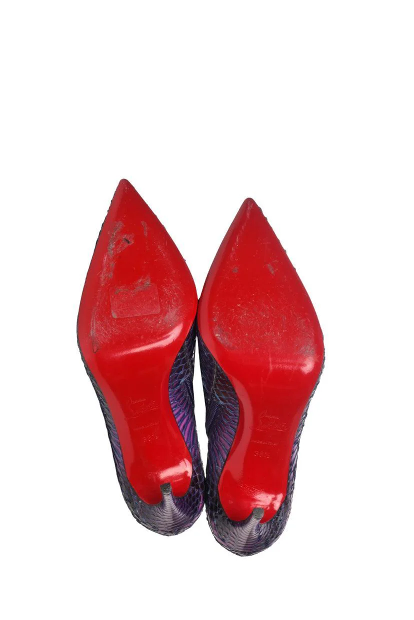 Christian Louboutin Size 38.5 So Kate Watersnake Ankle Boots - Image 5