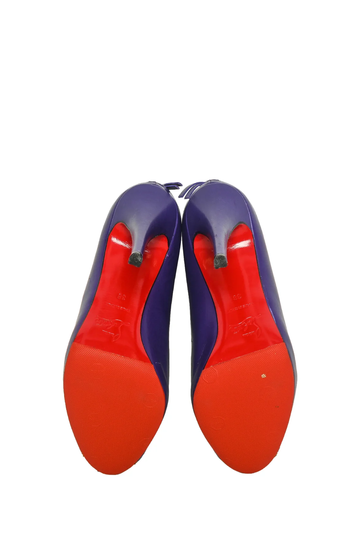Christian Louboutin Size 38 Leather & Suede Col Zippe Peep Toe Ankle Boots - Image 5