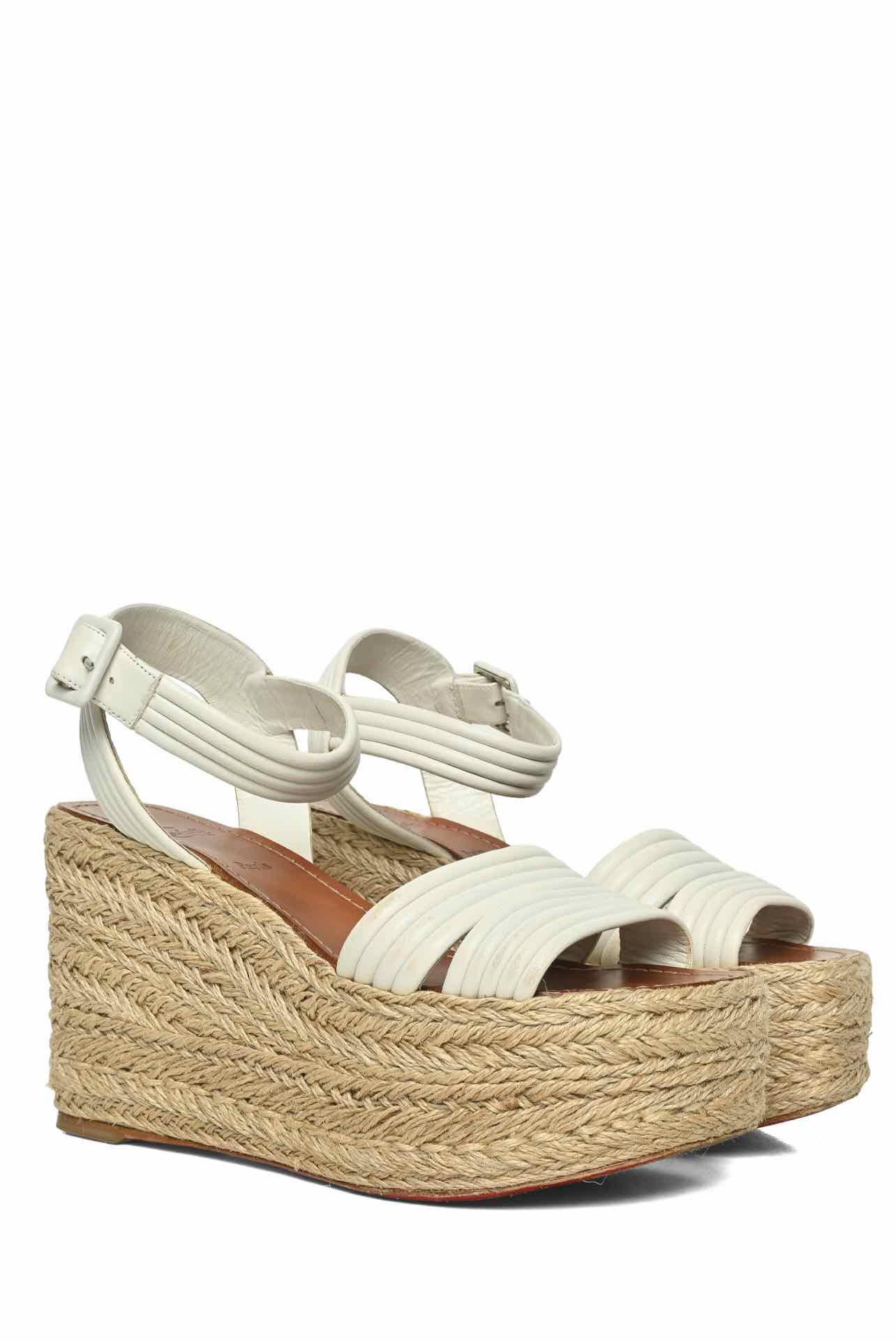Christian Louboutin Size 39 Manola Leather Espadrille Wedges Sandals - Image 2