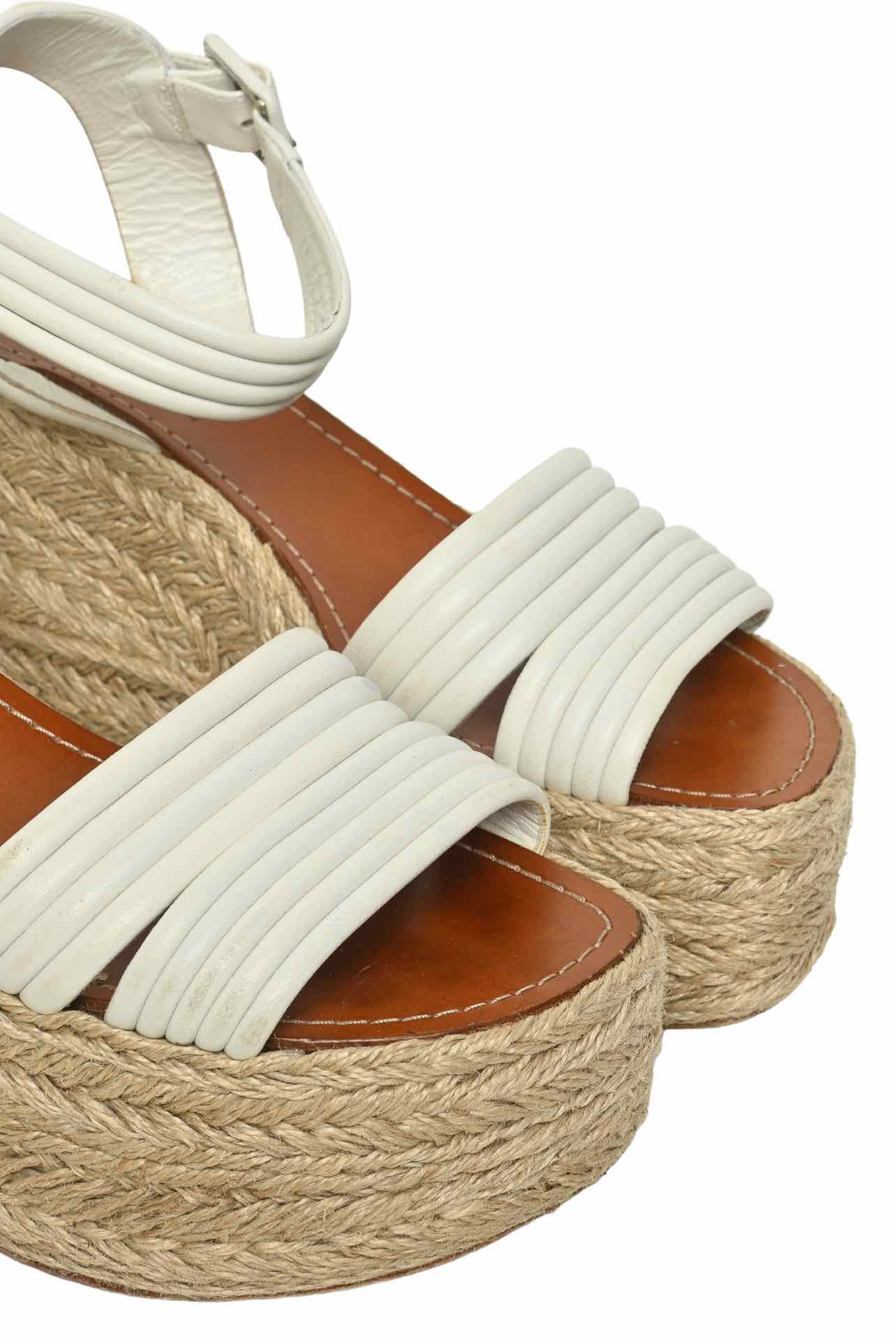Christian Louboutin Size 39 Manola Leather Espadrille Wedges Sandals - Image 3