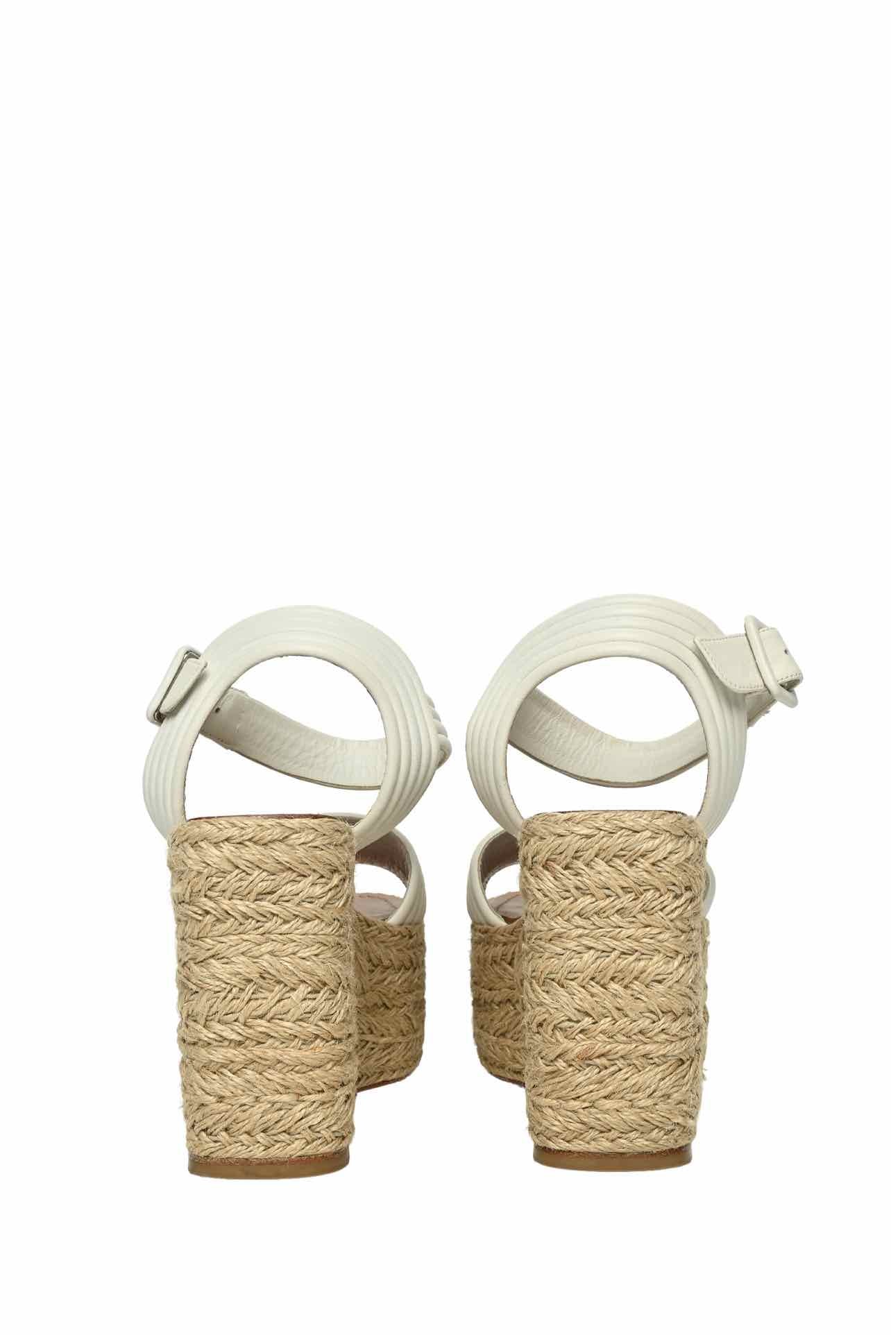 Christian Louboutin Size 39 Manola Leather Espadrille Wedges Sandals - Image 6
