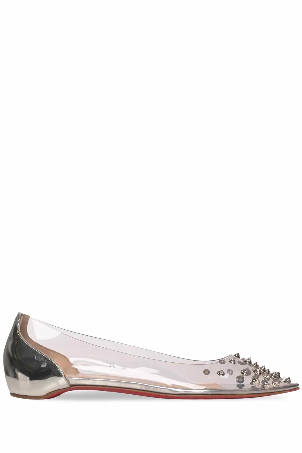 Christian Louboutin Size 41 Collaclou Spiked PVC Point Toe Flats