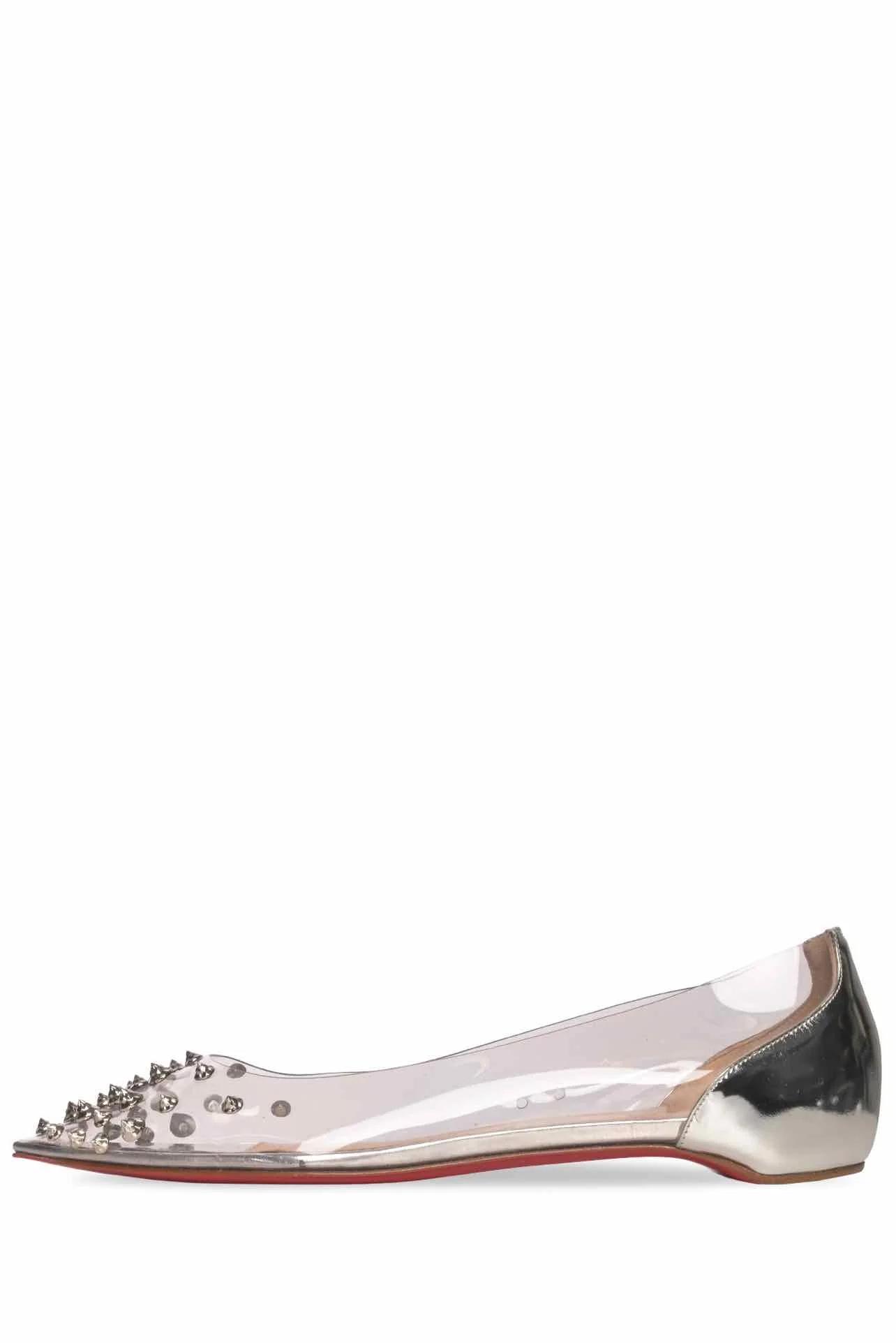 Christian Louboutin Size 41 Collaclou Spiked PVC Point Toe Flats - Image 3