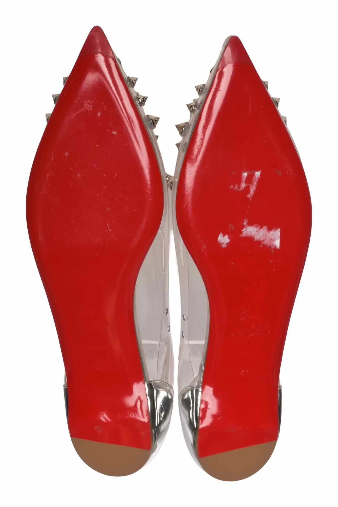 Christian Louboutin Size 41 Collaclou Spiked PVC Point Toe Flats - Image 6