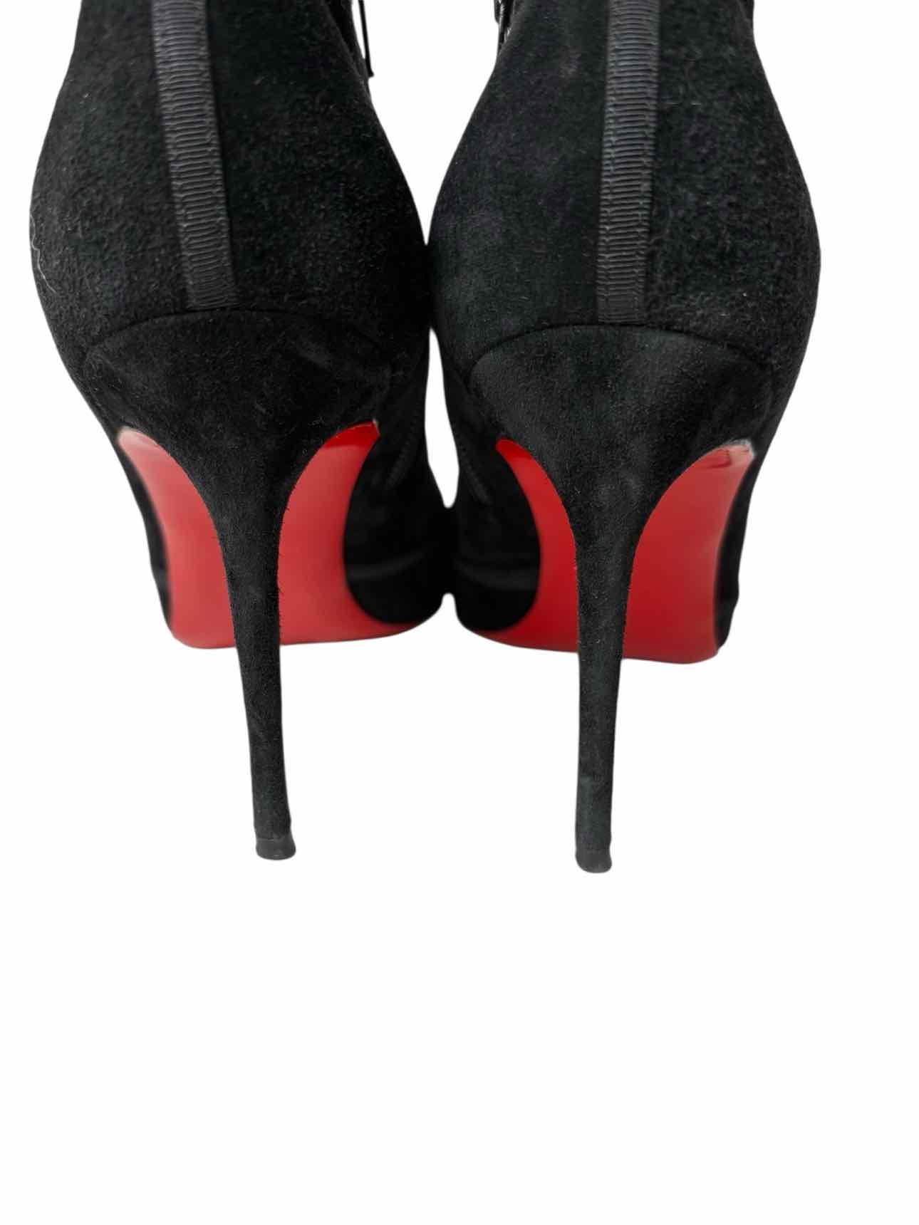 Christian Louboutin Suede Stiletto Size 38 Ankle Boots - Image 6