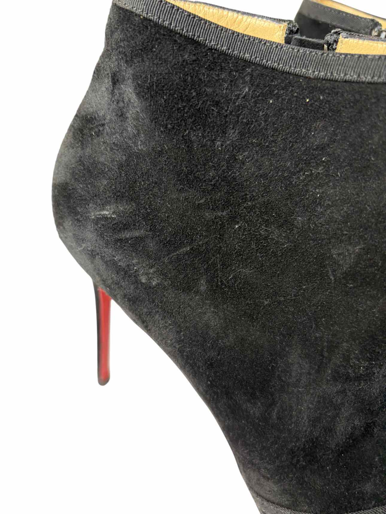 Christian Louboutin Suede Stiletto Size 38 Ankle Boots - Image 7