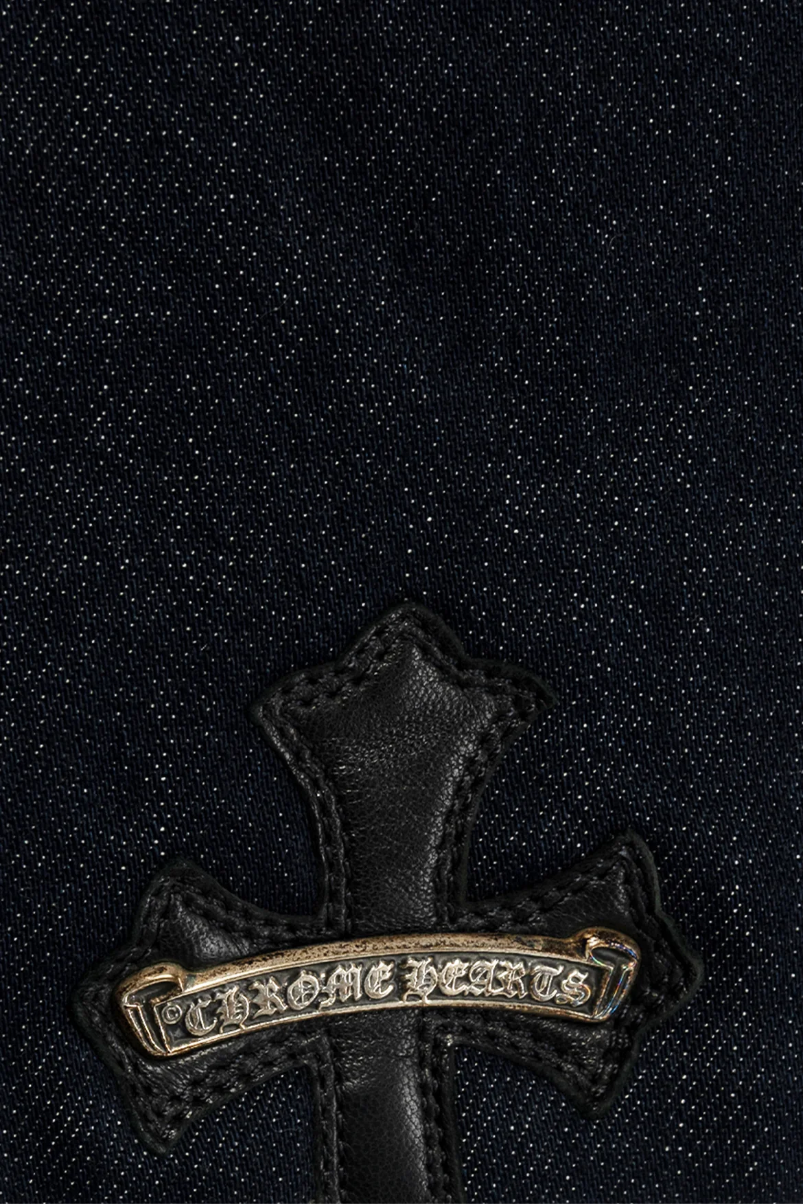 Chrome Hearts Size M Cashmere-Lined Zip Front Denim Jacket - Image 4