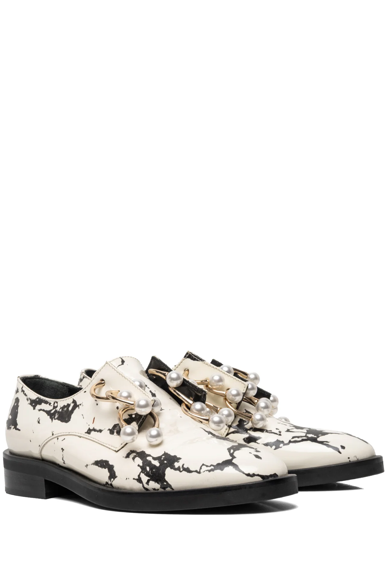 Coliac Size 37 Marble Pierced Slip On Oxford Flats - Image 2