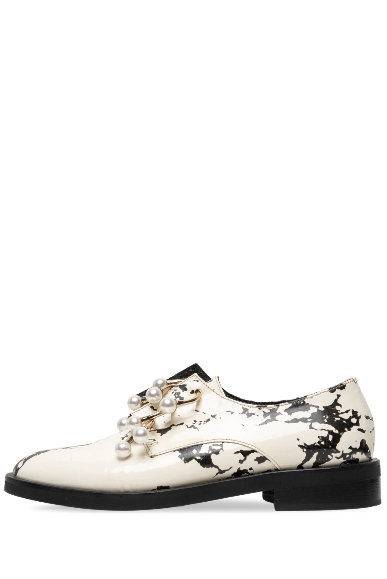 Coliac Size 37 Marble Pierced Slip On Oxford Flats - Image 3