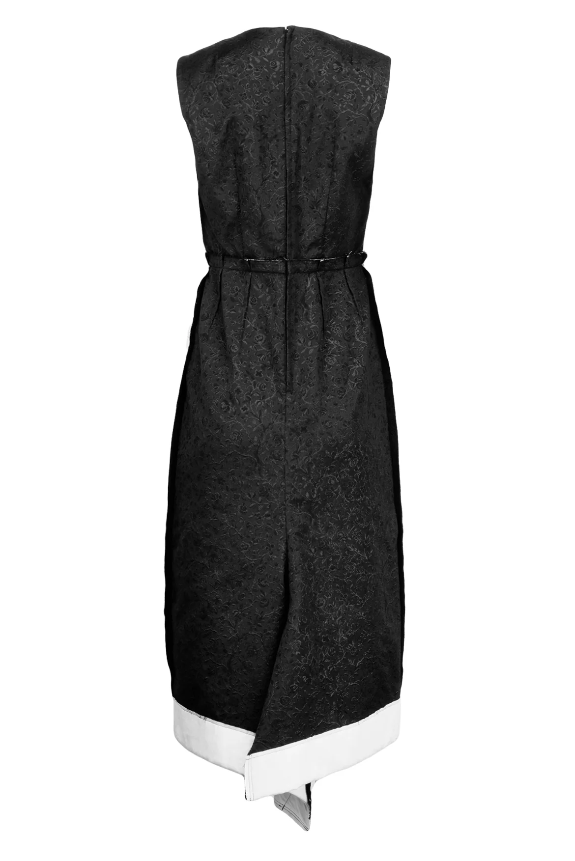 Comme Des Garcons Size S Floral Jacquard Sleeveless Midi Dress - Image 2