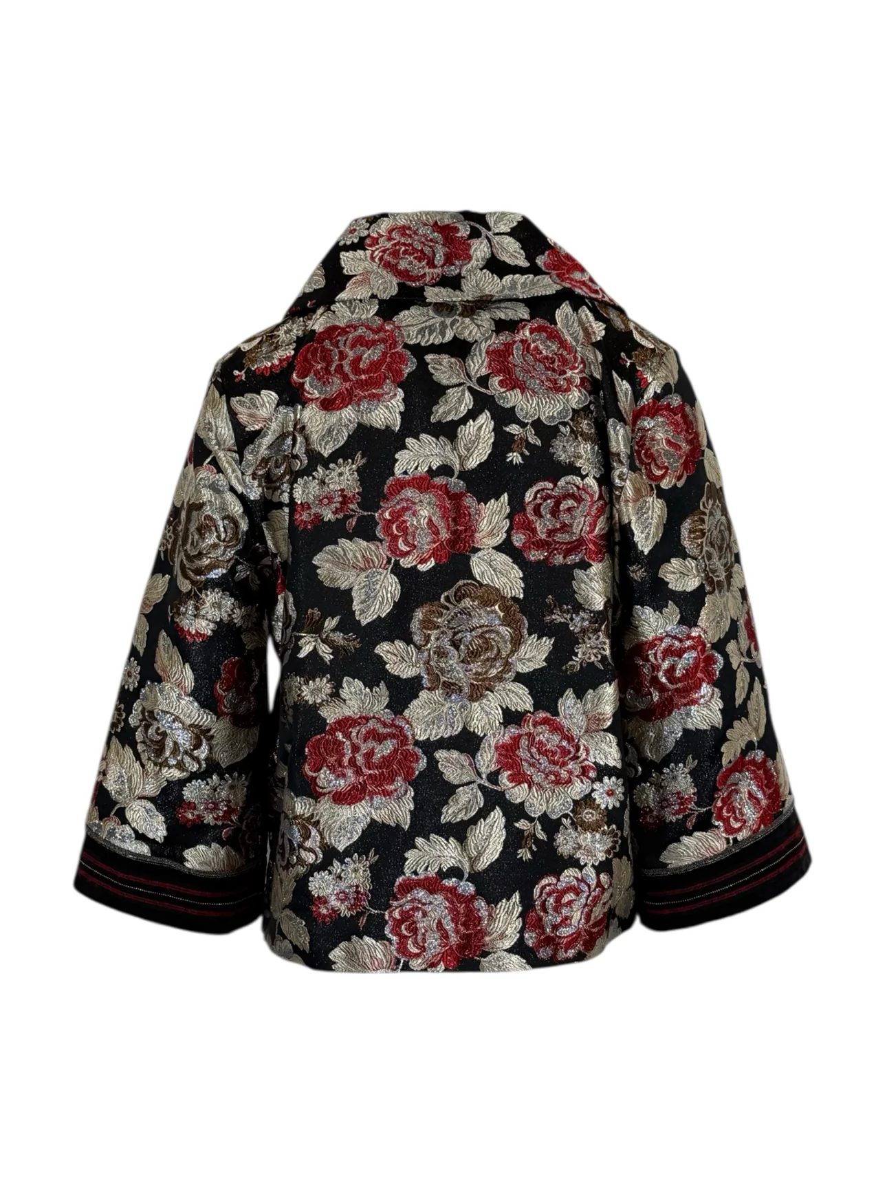 D. Exterior Size 44 Jacquard Roses Jacket - Image 2