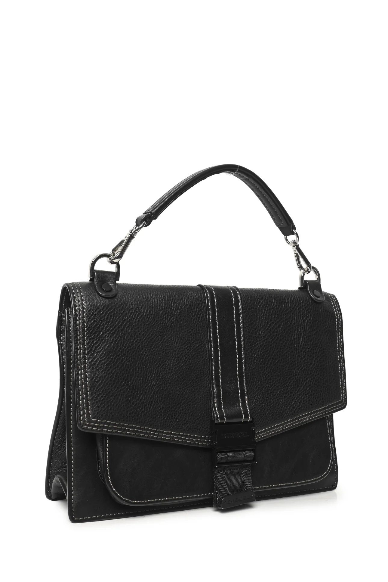 Diesel Miss-Match Grained & Smooth Leather Flap Crossbody - Image 2