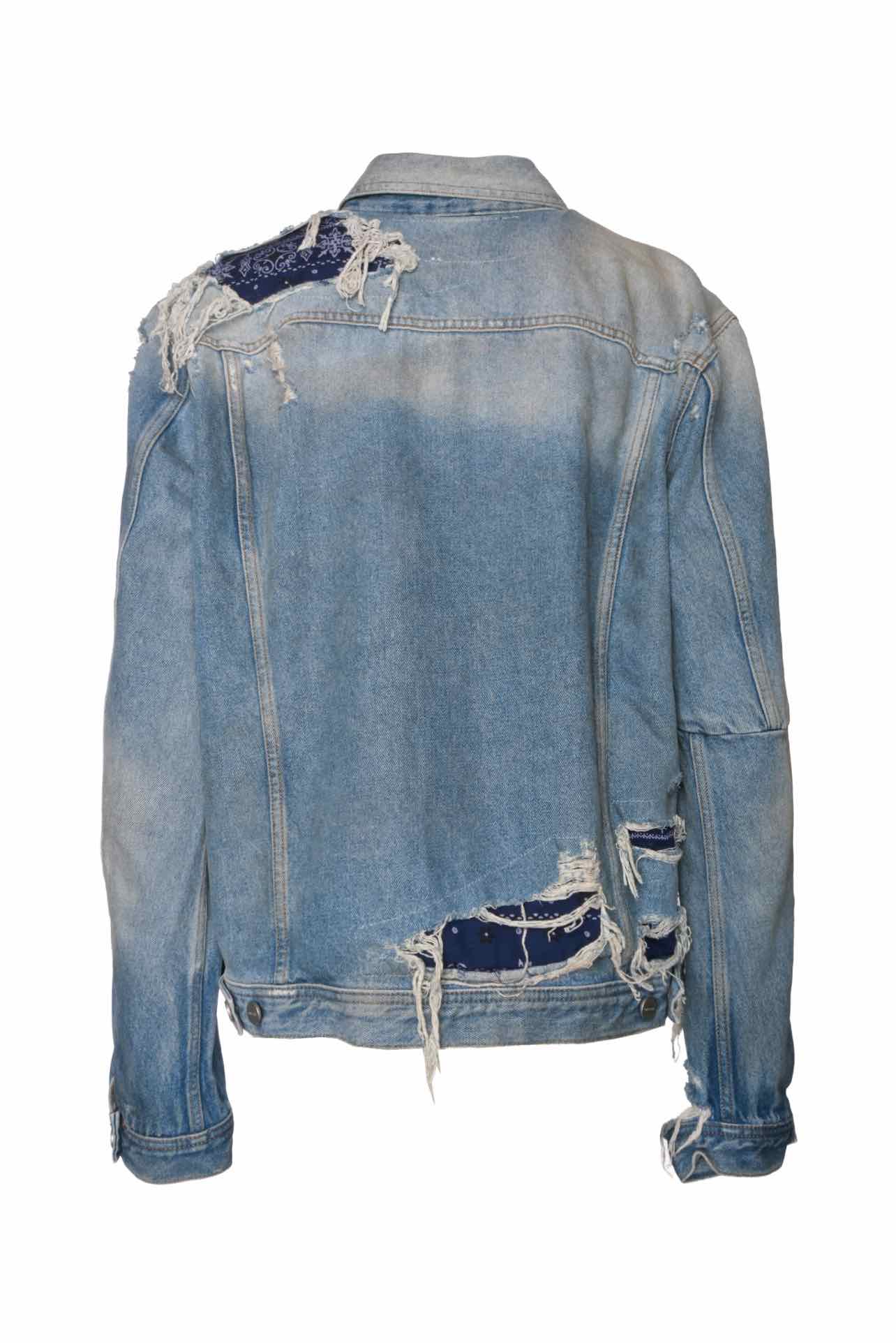 Diesel Size XL Men's Distressed Patchwork Denim Jacket - Image 2