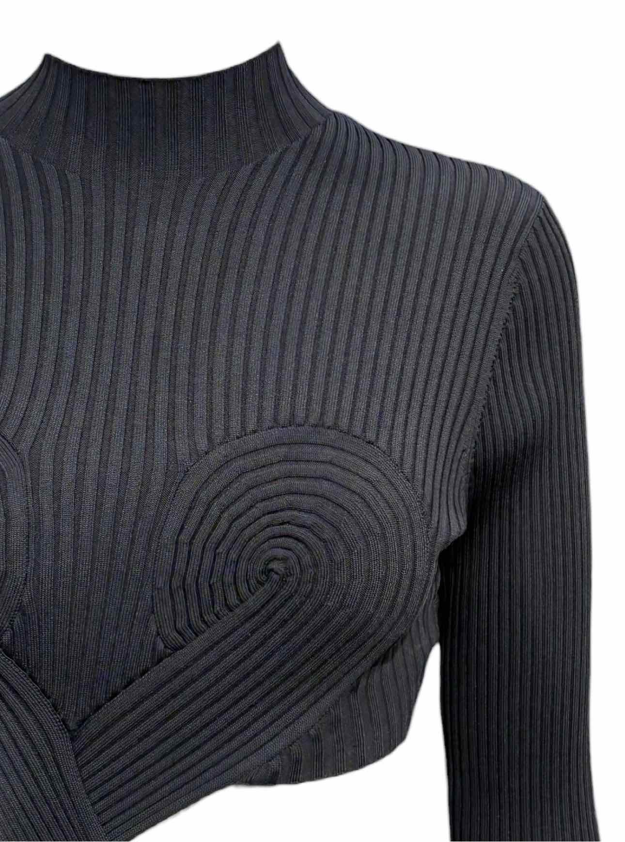 Dion Lee Size 6 Long Sleeve Ribbed Sculpted Dress - Image 3