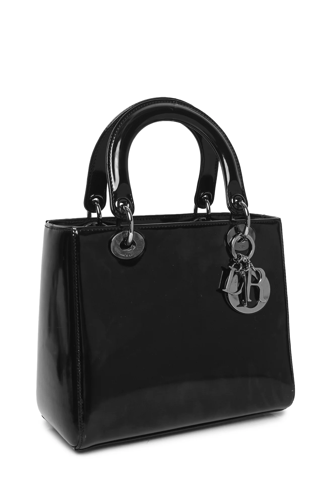 Dior 2013 Medium Patent Smooth Leather Lady Dior Bag - Image 2