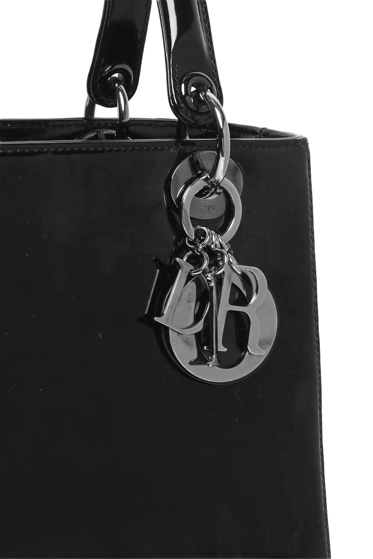 Dior 2013 Medium Patent Smooth Leather Lady Dior Bag - Image 6