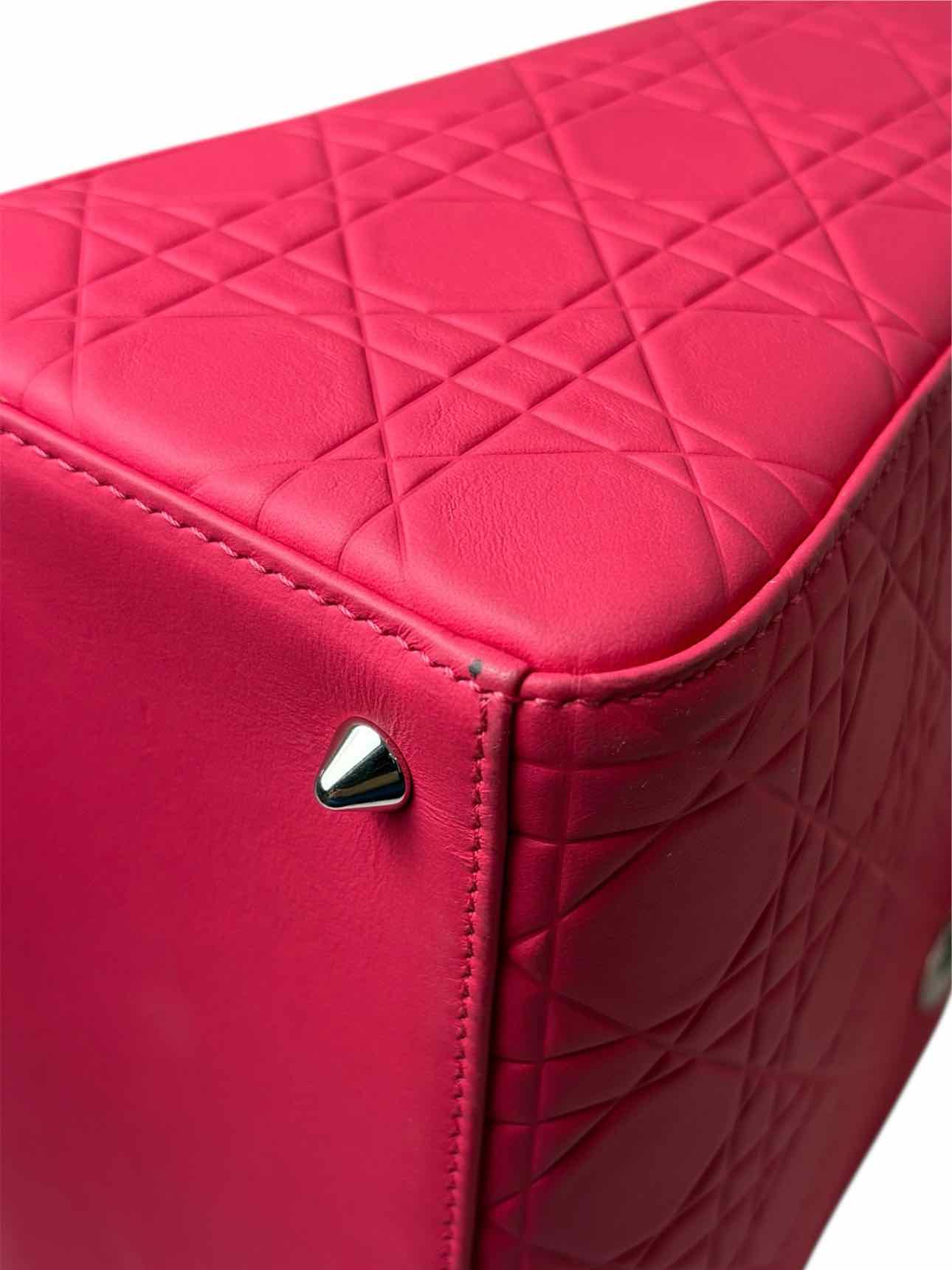 Dior 2013 Ultra Matte Calfskin Cannage Medium Lady Dior Tote - Image 12