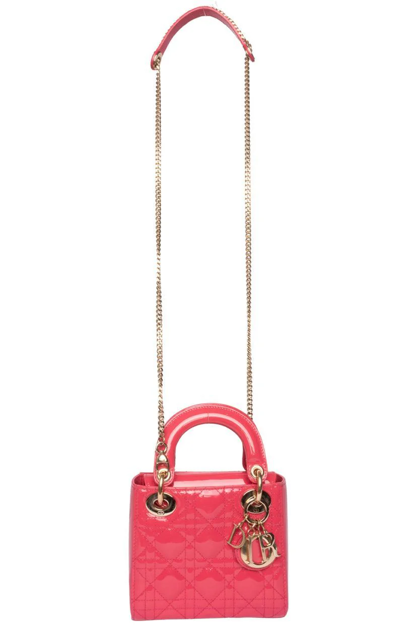 Dior 2021 Cannage Patent Leather Mini Lady Dior Tote - Image 5