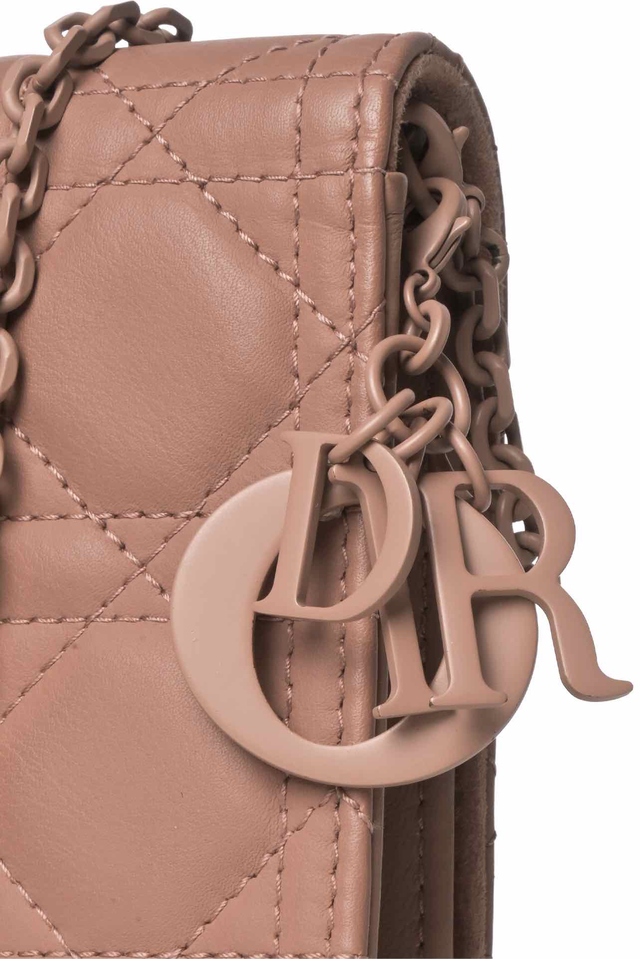 Dior 2021 Ultra Matte Cannage Lady Dior Wallet on Chain - Image 3