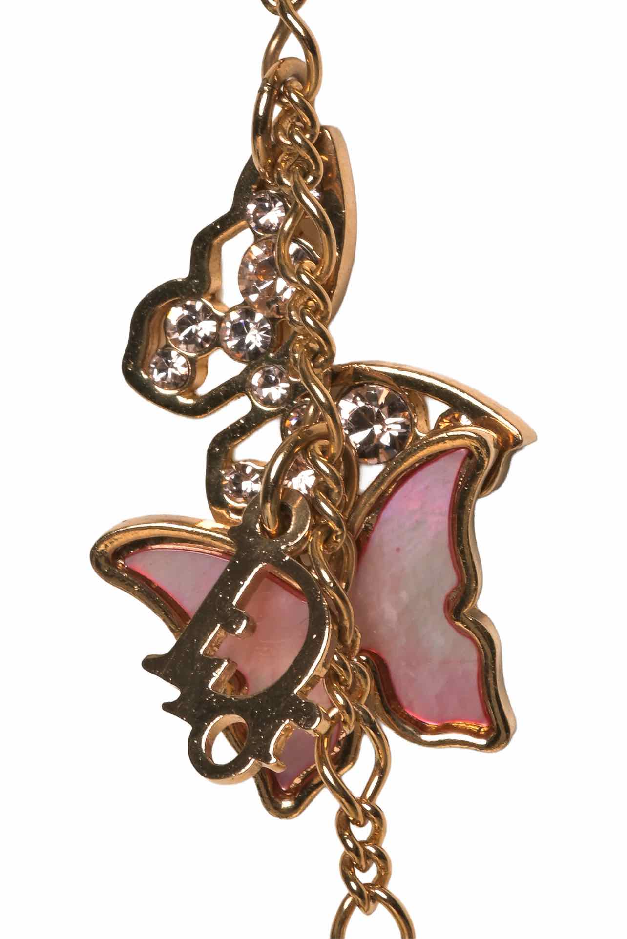 Dior Butterfly Charm Long Necklace - Image 3