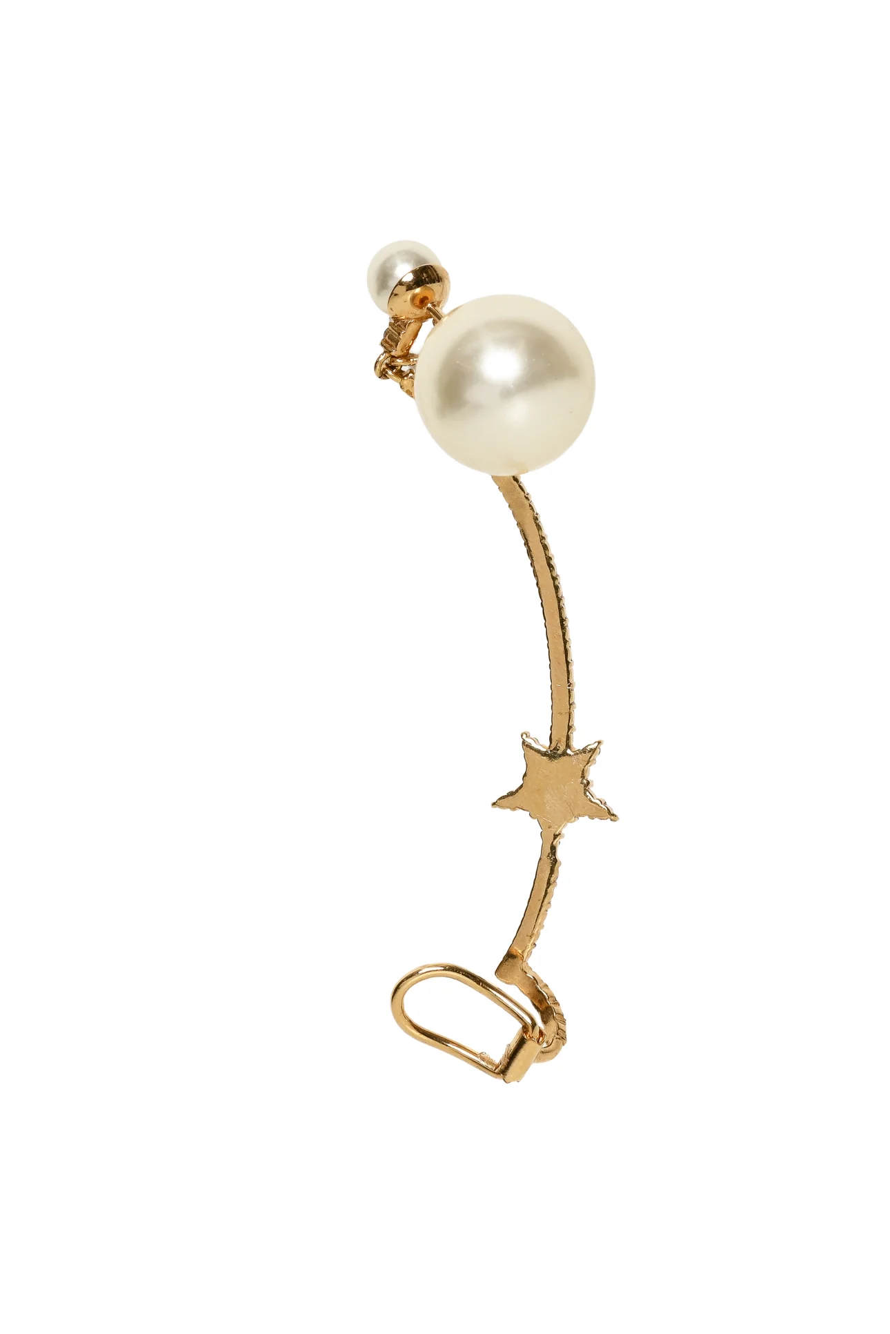 Dior Faux Pearl Crystal Ear Cuff - Image 2
