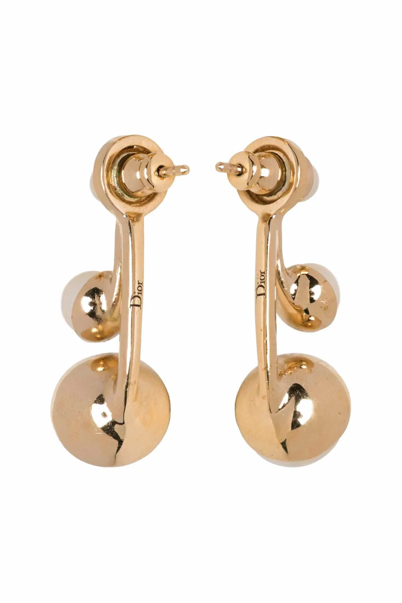 Dior Faux Pearl Trio Earrings - Image 2