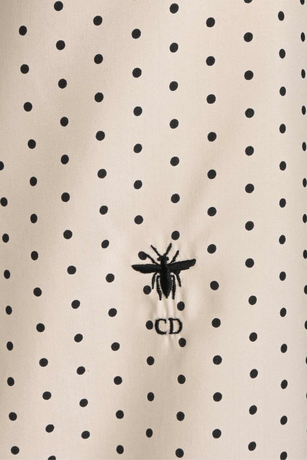 Dior Size 2 Polkadot Silk Short Sleeve Blouse - Image 3